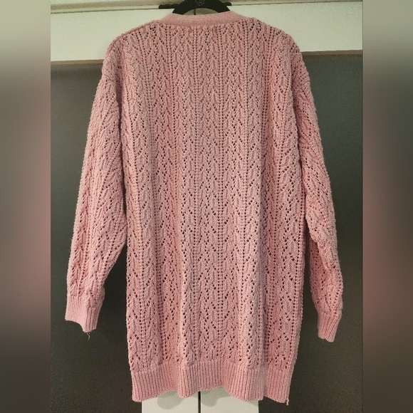 Vintage Renny Crochet Knit Button Sweater  Cardigan Ramie/Cotton Blend - Picture 3 of 11